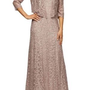 New Alex Evenings 1122012 Sequin Lace Mother of the Bride/Groom Dress /& Jacket